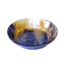 Bol de forme ronde en corne de buffle disponible dans toutes les tailles artisanat indien en corne bol poli couleur naturelle par l'artisanat en croissant - Product Image 1