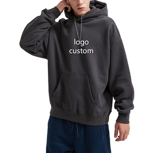 เสื้อฮู้ดกระเป๋าจิงโจ้มีฮู้ดแบบสวมหัวมีกระเป๋าโลโก้ออกแบบได้ตามต้องการแฟชั่นใหม่สไตล์ลำลองหนาสีทึบกางเกงม้า - Product Image 3