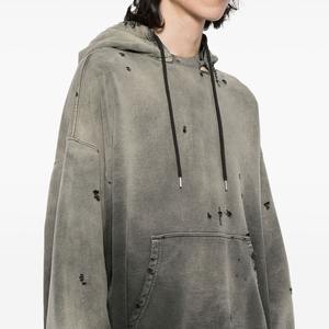 เสื้อฮู้ดดี้ฤดูหนาวคุณภาพสูงเนื้อหนา ล้างสีแบบแอซิดวอช ดีไซน์ลายพิมพ์นูน 3 มิติ ปักลายตามสั่ง ระบายอากาศได้ดี - Product Image 3