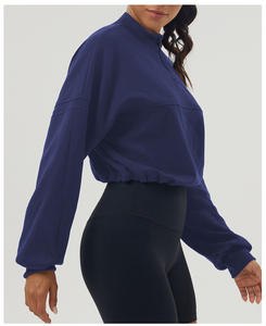 Femmes grande taille demi-fermeture éclair pull à manches longues sweat surdimensionné goutte épaule sweats à capuche pour femmes - Product Image 2