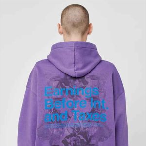 เสื้อฮู้ดแบบสวมหัวสำหรับผู้ชายผ้าฝ้าย100% ฟอกสีกรด - Product Image 3