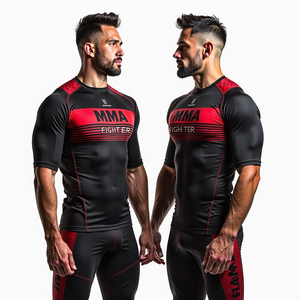 Custom BJJ Rash Guards Fabricante Premium Sublimación Impresión Durable MMA Rash Guards para Grappling y Gym - Product Image 3