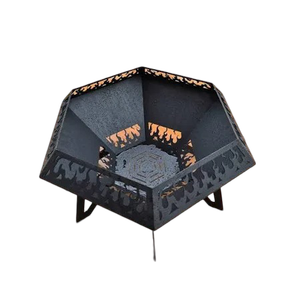 Hố lửa hình chữ nhật màu đen phong cách hiện đại cho khu vực sinh hoạt ngoài trời sân sau mạnh mẽ giải trí tận hưởng không gian của riêng bạn - Product Image 1