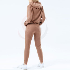 Conjunto Deportivo de Invierno para Mujer, 100% Algodón, Transpirable, Sudadera con Capucha y Pantalones Deportivos, Marca OEM - Product Image 4