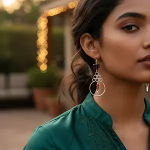 Boucles d'oreilles pendantes en argent 925 plaqué or avec perle et diamant pour femmes, cadeaux de mariage et de fête - Product Image 2