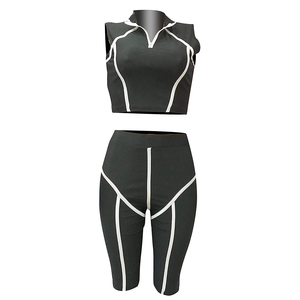 Leggings et soutien-gorge sans couture taille haute ensemble deux pièces de yoga respirant et confortable pour les femmes vêtements de fitness - Product Image 4