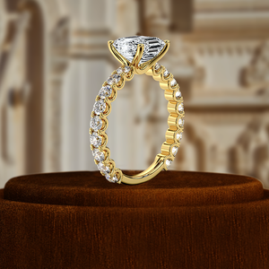 Bague de fiançailles solitaire en diamant de laboratoire de taille Asscher, certifiée IGI, 1 CT, bague de mariage en or jaune 14 carats pour cadeau d'anniversaire - Product Image 4