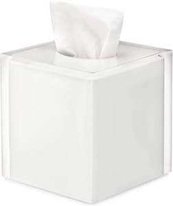 Boîte à mouchoirs carrée transparente élégante, artisanale, moderne et minimaliste, pour salle de bain et chambre à coucher - Product Image 1