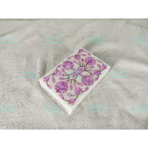 กล่องเก็บเครื่องประดับหินอ่อนที่สลับซับซ้อนของอินเดียสำหรับเด็กผู้หญิงกล่องเก็บของขวัญเป็นที่ต้องการสูง - Product Image 3