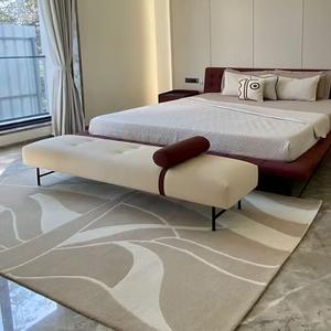 Tapis abstrait fait main, moderne et élégant, en laine de Nouvelle-Zélande, à poils longs, pour salon, chambre à coucher, intérieurs de maison - Product Image 1