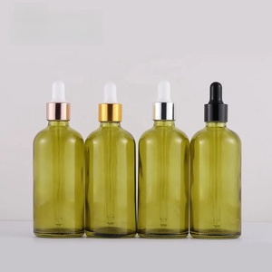 Botellas de Vidrio Verde Oliva de 30ml, 50ml y 100ml con Gotero, Resistentes a los Rayos UV y a Fugas, para Suero para el Cuidado de la Piel y <span class=keywords><strong>Aceites</strong></span> Esenciales - Product Image 1