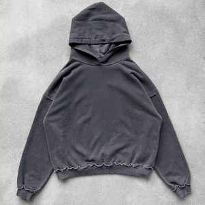 Servicio OEM logotipo personalizado suelta de gran tamaño lavado con ácido sudaderas con capucha hombres diseño Vintage liso teñido estilo de calle hombres sudaderas con capucha 2025 - Product Image 1