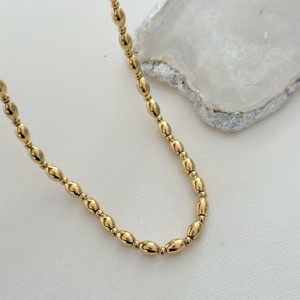 Collar de estilo Vintage de oro brillante para mujer, gargantillas de moda con cuentas ovaladas gruesas de acero inoxidable y diamantes de serpiente, collares a la moda - Product Image 2