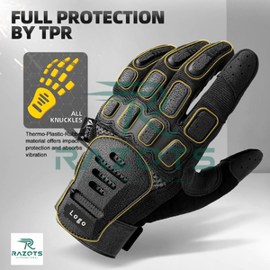 Guantes de carreras de cuero originales de alta calidad superventas para Motocross ciclismo impermeable ligero transpirable dedo completo - Product Image 3