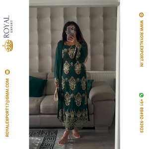 ชุดสูทยาวปักลายปากีสถานสำหรับงานปาร์ตี้ดีไซน์เนอร์สไตล์แฟนซี - Product Image 1