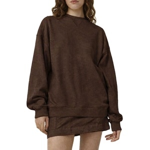 2026 Women Winter Streetwear Mockneck Long Sleeve Pullover Set Embroidered Trendy <b>Stretch</b> Oversized Casual Fleece Front Logo - Product Image 1