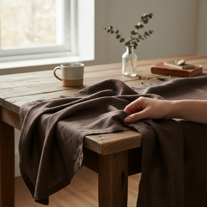 Natural linen <b>tablecloth</b> 140x180cm. Soft texture, eco friendly durable ideal for weddings restaurants, and stylish home dining - Product Image 1