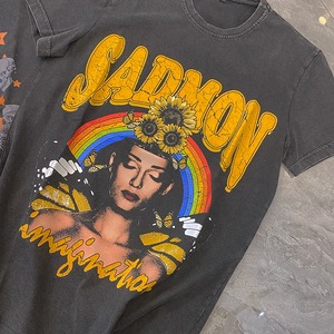 T-shirt surdimensionné en coton épais pour homme, logo personnalisé avec Logo imprimé, lavage à l'acide - Product Image 5