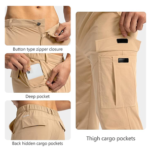 Respirant homme pantalon Joggers pantalon hommes décontracté Cargo pantalon taille élastique cordon conique pantalons de survêtement - Product Image 4