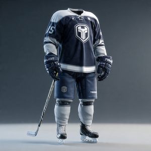 Maillot de hockey sur glace d'entraînement à manches longues, haut de hockey, uniformes de hockey sur glace par sublimation pour hommes et femmes - Product Image 1