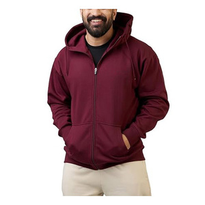 Sweat à capuche d'hiver élégant pour hommes 100% coton fermeture éclair impression de logo personnalisé OEM ODM impression numérique commandes en gros solides quantité minimale de commande minimum - Product Image 1