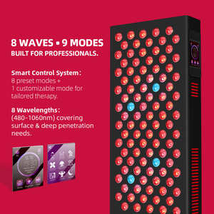 Panel de Terapia de Luz Roja SunPlus de 8 Longitudes de Onda, Luz Roja e Infrarroja Cercana para la Salud de la Piel, Recuperación Muscular y Corporal, Panel LED de Terapia de Luz Roja para Cuerpo Completo - Product Image 3