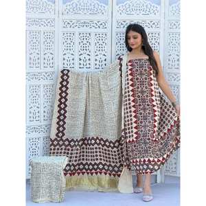 Robe formelle pour femme en modal à taille naturelle, brodée, respirante, lavable et écologique, coupe trapèze, longueur genou - Product Image 1