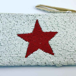 Último diseño de cuentas de semillas bordadas hechas a mano con cremallera monedero funda de mano para mujeres y niñas con color personalizado - Product Image 3