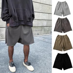 <b>Shorts</b> Thick 380g Bodybuilding <b>Short</b> <b>Sweatpants</b> Fitness Jogger Gym Men Kanye Grey West <b>Shorts</b> Black Zipper Pockets - Product Image 1