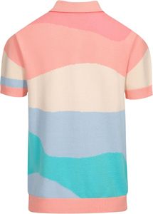 Polos Vintage de manga corta para hombre, camisas informales con patrones geométricos de punto multicolor, Polo de algodón 100% - Product Image 6