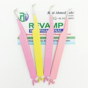 Pinzas de Alta Precisión de Acero Inoxidable Delgadas con Ángulo de 90 Grados, Antiestáticas, para Recoger Pestañas Mega Volumen 0.07/0.05/0.03 - Product Image 1