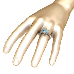 Best Offer Round <b>Blue</b> Topaz 925 Silver Rocklove Engagement <b>Ring</b> For Women Luxury Fine Jewelry At Wholesale Price - Product Image 4