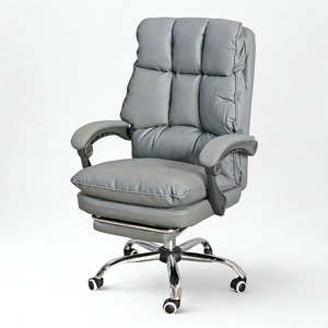 เก้าอี้สำนักงานปรับเอนได้รุ่น GAK899 พร้อมที่พักเท้า โครงโลหะโครเมียม ปรับความสูงได้ หมุนได้ หุ้มด้วยหนัง PU ทนทาน บุด้วยโฟม/ผ้า - Product Image 1