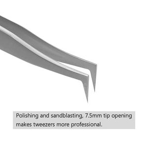 Pinzas de extensión de pestañas rosas para bebés hechas en fábrica, Punta plateada, hermosos suministros cosméticos, caja de embalaje - Product Image 4