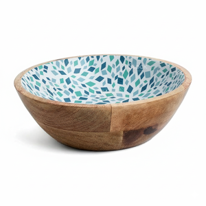 Tazón de esmalte de madera de mango rústico, tazón de fruta seguro para ensalada, vajilla de madera personalizada, decorativa, hecha a mano, Exportación a granel, suministro de precio de fábrica - Product Image 4