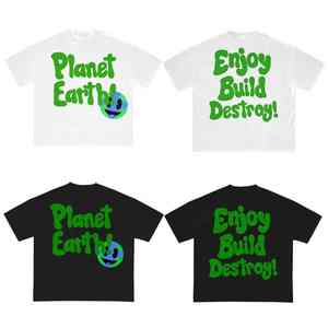 T-shirts en coton à manches courtes pour hommes, impression en relief personnalisée, service OEM de haute qualité, vente en gros - Product Image 5