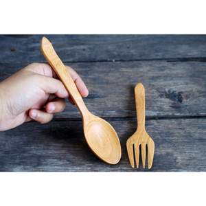 Wooden Cutlery Set With Natural Finished Set of 2 <b>Flatware</b> Perfect for Dining Restaurant Hotel Ware and Kitchenware Use - Product Image 3