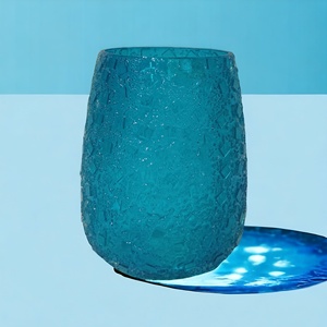 ตกแต่งด้วยโมเสคแก้วสำหรับตกแต่งบ้านและงานแต่งงานที่ใส่เทียนสีฟ้าใสหรูหราสีฟ้าท้องฟ้าแบบสั่งทำ - Product Image 1