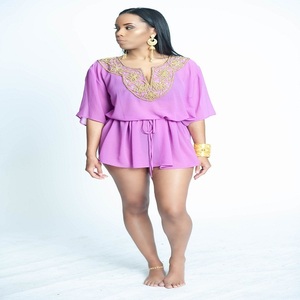 Ropa de playa para mujer Kafatn Apertura frontal con trabajo de cuentas Diseñador Tela negra sostenible Beach Kaftan Dress Thobe Embellecido - Product Image 3