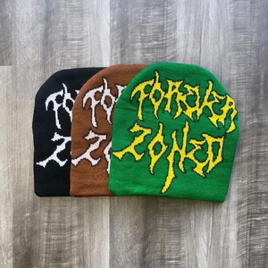 Gorros de punto con puños de invierno personalizados, gorros bordados, gorros cálidos Unisex de Color sólido - Product Image 2