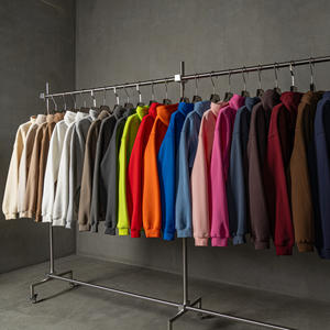 Sudadera con capucha de gran tamaño con logotipo personalizado de alta calidad con estampado Bordado de lana en blanco estilo suelto informal de talla grande sudaderas con capucha para hombre - Product Image 3