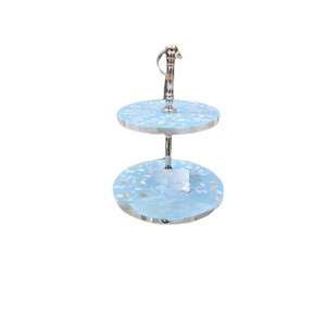 อุปกรณ์เสิร์ฟคุณภาพสูงสำหรับโต๊ะขนมในงานอีเวนต์สุดหรู  ฐานวางเค้กตกแต่งด้วยมุกแท้ - Product Image 1