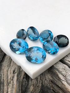 100% Natural London <b>Blue</b> semi-precious <b>Topaz</b> Oval Loose Indicolite <b>Topaz</b> Brilliant Cut Gemstone For Earrings <b>Necklace</b> Pendant - Product Image 3