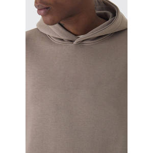 Sweat-shirt à capuche marron taupe pour homme, logo personnalisé, manches longues, pull à capuche, Kangaroo Trackstar, OEM, marque privée - Product Image 3