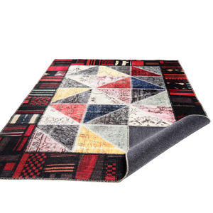 พรมอาดีวา พรมตุรกี กาเซียนเตป ทอโดยเครื่องจักร ซักได้ ด้านหลังทำจากผ้าฝ้าย ด้านหลังยางกันลื่น ลายเรขาคณิต ขนสั้น สำหรับใช้ในบ้าน - Product Image 3