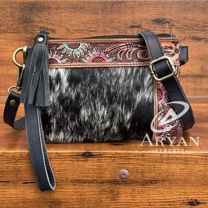 Los más vendidos bolsos de mano de cuero a la moda para mujer, bolsos de mano de cuero de vaca genuino, Mini bolsos de hombro tipo bandolera para mujer - Product Image 1