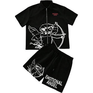 New Design 2025 Summer Men <b>twin</b> <b>Set</b> Short Sleeve T shirt and Shorts <b>Sets</b> Two Pieces 100% cotton made <b>twin</b> <b>Set</b> For Men - Product Image 1