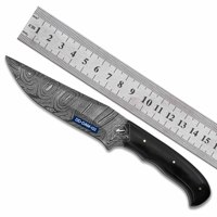 Industriequalität Handgefertigtes Jagdmesser mit Gerader Klinge aus Damaszener Stahl HRC 58-62 mit Twist-Muster, OEM Anpassbar