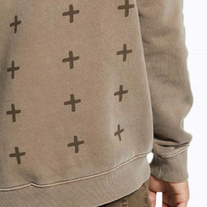 เสื้อฮู้ดดี้ผู้ชายสีพื้นคุณภาพสูง พิมพ์ลายโลโก้ปักตามสั่ง สำหรับฤดูหนาว ผ้าฝ้าย 100% ผ้าเฟรนช์เทอร์รี่ถักแบบสวมหัว - Product Image 4