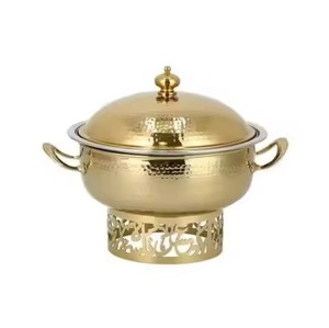 Support rond en acier inoxydable pour plat à fondue arabe, écologique, de qualité supérieure, fait à la main, de luxe, pour servir des aliments chauds sur table - Product Image 4